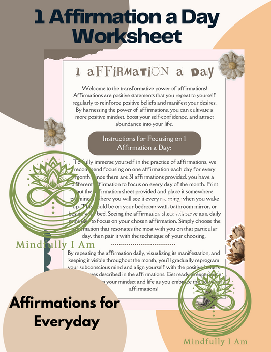 1 Affirmation a Day Worksheet